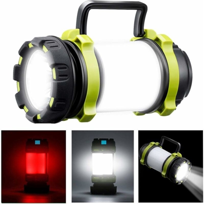 Lampada da campeggio a LED ricaricabile, Lampada da campeggio super potente da 1000 lumen, 6 funzioni sigillate IPX5, è adatta per la pesca notturna,