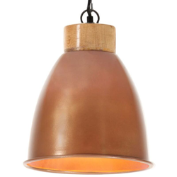 vidaXL Lampadario Industriale Rame Ferro e Legno Massello 23 cm E27 - Marrone en oferta