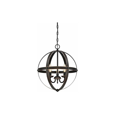 bronzo lucidato a olio 63418 â?? Lampadario da interno Stella Mira a tre luci, finitura punti brillanti 60 W, Lampada a sospensione-3 Lucci