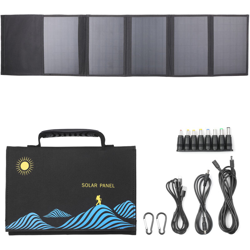 Borsa pieghevole a pannello solare da 40 W a 5 pieghe Caricatore solare con doppia uscita USB + DC Caricatore solare pieghevole portatile precio