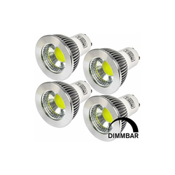 4pz MENGS® Dimmerabile Lampada LED 5W GU10 Spot LED COB LEDs Lampadina (Bianco Freddo 6500K, 120 angolo, 600lm, AC 220-240V, 50 x 60mm) Lampadine a precio