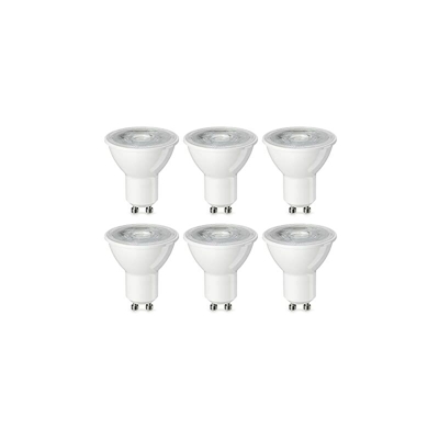 Amazon Basics Lampadina LED GU10, 4.7W (equivalenti a 50W), Luce Bianca Calda- Pacco da 6