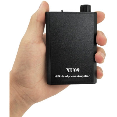 Amplificatore per cuffie compatto Amplificatore per auricolari silenzioso per subwoofer portatile per migliorare il suono, nero