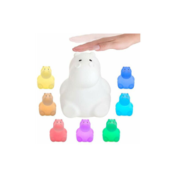 Hippo 48034 Night Luce Notturna Ippopotamo per Bambini con Batteria LED Lampada per cameretta con Cambio di Colore in Silicone Senza BPA - Pauleen precio