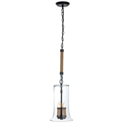 I-CHARLOT-S3 - Pendente con paralume trasparente simil candele 40 watt E14