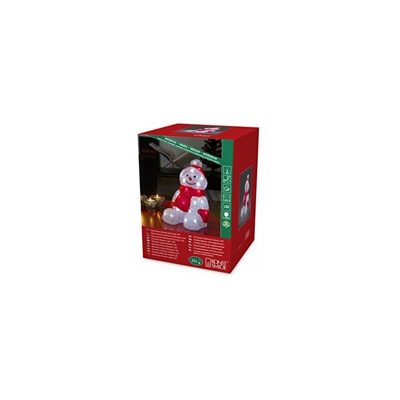 LED acrilico pupazzo di neve, seduto, 32Â freddo diodi a luce bianca, funzionamento a batteria, interno, 3Â x AA 1,5Â V exklusiv 6147Â â??Â 203