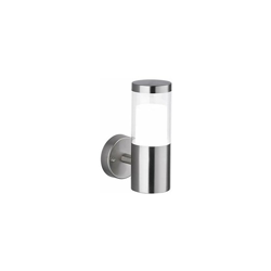 Wofi - Lampada da parete per esterni A+, integrata, in metallo, 7 W, 14,1 x 8,7 x 20,8 cm, in acciaio INOX spazzolato grezzo en oferta