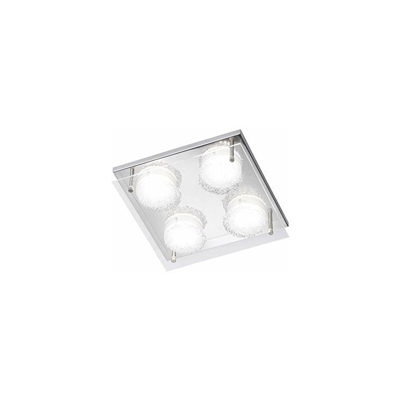 9085.04.01.7000 A - Plafoniera in metallo, 22 Watt, integrata, cromata, 22 x 22 x 5 cm - Wofi