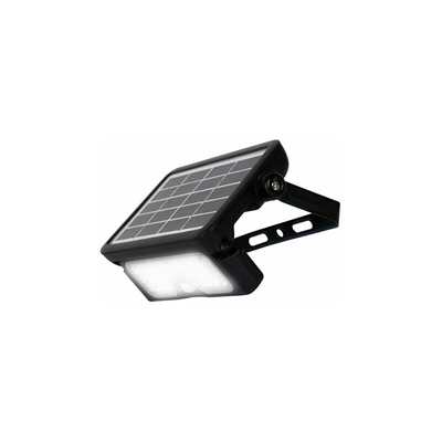 LEXSF6B40-01 faretto a LED con pannello solare, 5 W, 550 lm, 4000 K, sensore luce e movimento, impermeabile IP65, nero - Luceco