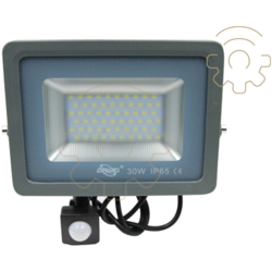 Dawei faro faretto a led con sensore crepuscolare PIR 30W luce bianco ghiacico 6000k 1000Lm IP65 con staffa colore grigio led Pioneer precio