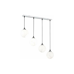 Reality Leuchten Clooney - Lampadario a sospensione in metallo cromato e vetro, 1 lampadina E27 non inclusa Lampadario a 4 luci. bianco en oferta
