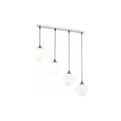 Reality Leuchten Clooney - Lampadario a sospensione in metallo cromato e vetro, 1 lampadina E27 non inclusa Lampadario a 4 luci. bianco