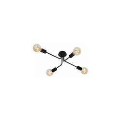 Plafoniera con 4 faretti, Lampada da soffitto, retrò, Vintage, 4X E27-max. 60 Watt, Metallo Nero, 660x445x185mm (LxPxH) - Briloner Leuchten precio