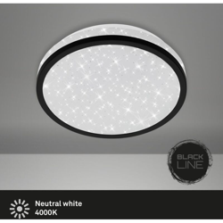 Plafoniera a LED, Lampada da soffitto con Fantasia a Stelle, 10 Watt, 900 Lumen, 4.000 Kelvin, Bianco-Nero, Ã? 21,7cm - Briloner Leuchten precio