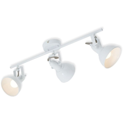 2049-036, plafoniera con 3 Punti Luce rotanti e orientabili in Design rétro/Vintage 40 W, Bianco - Briloner Leuchten en oferta