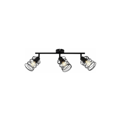 Briloner Leuchten Plafoniera, Lampada da soffitto, 3 lampadine orientabili e inclinabili Retro/Vintage, Acciaio Nero, 3X E14, Max. 40 Watt, Metallo características
