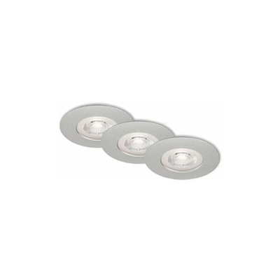 Luci LED da Incasso, Set da 3, lampade da soffitto da 5 Watt ciascuna, 460 Lumen, 3.000 Kelvin, IP44, Bianco, 90x25mm (DxH), Effetto Cromato-Opaco