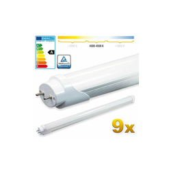 9x SMD LED Tubo 60 cm Certificazione TÃ?V Bianco neutro - Tubo fluorescente T8 G13 - Cover opalino 8 W, 800 Lumen- pronto per l'installazione en oferta