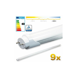9x SMD LED Tubo 120cm Certificazione TÃ?V Bianco freddo - Tubo fluorescente T8 G13 - Cover opalino 18 W, 1800 Lumen- pronto per l'installazione precio