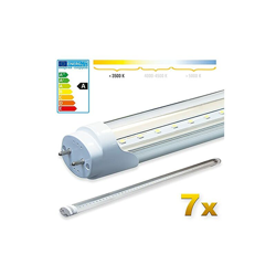 7x SMD LED Tubo 120cm Certificazione TÃ?V Bianco caldo - Tubo fluorescente T8 G13 - Cover trasparente 18 W, 1800 Lumen- pronto per l'installazione en oferta