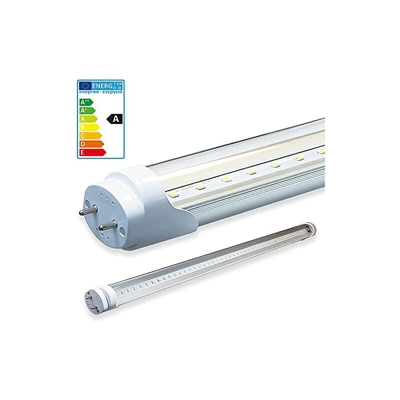 9x SMD LED Tubo 120cm Certificazione TÃ?V Bianco freddo - Tubo fluorescente T8 G13 - Cover trasparente 18 W, 1800 Lumen- pronto per l'installazione