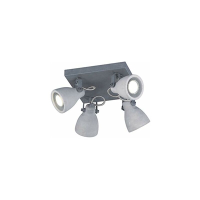 Trio Leuchten Lampada da soffitto GU10, 42 W, Grigio Cemento, 23 x 23 x 18 cm