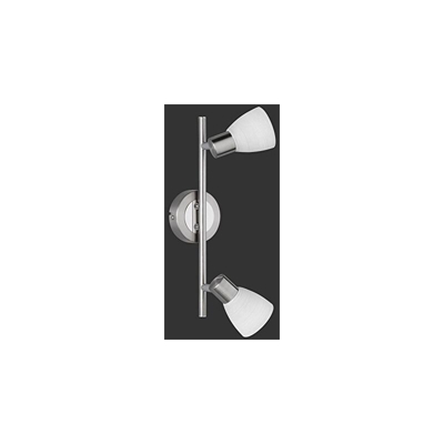 Trio 871510207 Carico Faretto LED, 2x3.5 Watt, Nichel Opaco/Bianco Spazzolato, 34x9x18 cm G9, 3.5 W, 2er-Balken - Trio Leuchten