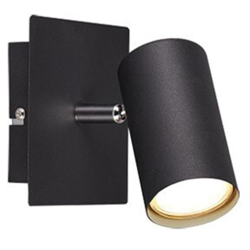 Trio Leuchten 802400132 Marley - Faretto da parete, Metallo, Nero opaco [Lampadina non inclusa] en oferta