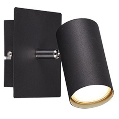 Trio Leuchten 802400132 Marley - Faretto da parete, Metallo, Nero opaco [Lampadina non inclusa]