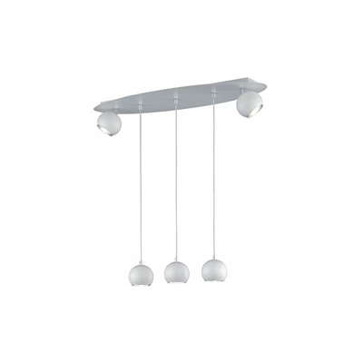 Dakota - Lampadario in metallo, colore: bianco opaco/argento - Trio Leuchten