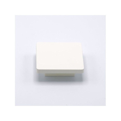 Polideas - Pomolo piatta e quadrata in goffrato fine bianco 70x70x22mm - 431 Square