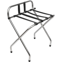 PrimeMatik - Portapacchi pieghevole con schienale per hotel e appartamento in metallo cromato 620 x 450 x 735 mm características