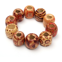 50pcs 17mm perle di legno tonde miste collana braccialetto creazione di gioielli fai da te LAVENTE en oferta