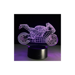 LEDMOMO - Lampada d'illusione 3D a forma di moto, luce notturna LED, decorazione con telecomando USB 7 colori di cambio, Conlamiere touch características