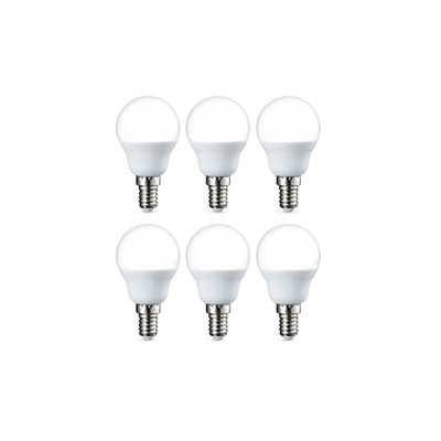 Lampadina LED E14 a Sfera, P45, 5.5W (equivalenti a 40W), Luce Bianca Calda- Pacco da 6 - Amazon Basics