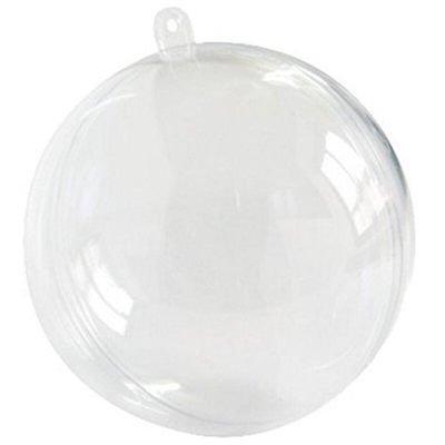 2 pz sfera pallina plexiglass trasparente 14 cm per de'coupage decoro albero di Natale natalizie