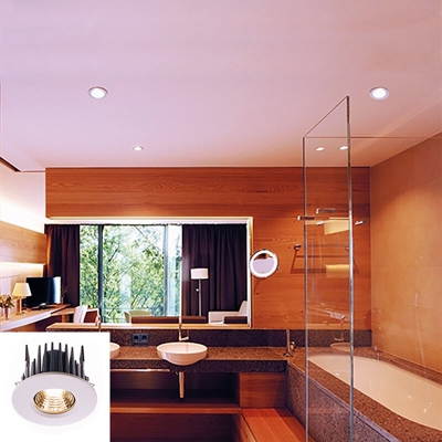 Faretto incasso led COB 6.5w IP65 foro 68mm ambienti umidi luce spot 45 gradi A++ Luce Viola Rifinitura Silver satinato