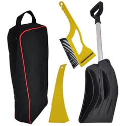 Kit 3 pezzi da auto per emergenza neve e ghiaccio con borsa raschietto spazzola e badile pieghevole características