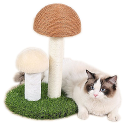 Pet giocattolo gatto rampicante cornice Tongtianzhu in lino naturale biancheria gialla grande testa + testa di funghi bianchi en oferta