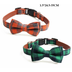 Collana di gatto separata, con farfallino e campana, adatto per gatti e certi cuccioli, regolabili da 1,5 * 24,5-35 cm, 2 per set (verde e arancione) características