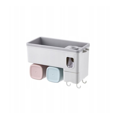 Bagno Scaffale per montaggio a parete Scatola di stoccaggio automatica Dentifricio in dentifriciottazione 2 tazze