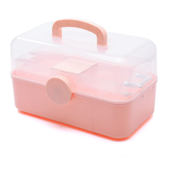 Scatola di immagazzinaggio a tre strati di medicina pieghevole scatola di stoccaggio cosmetico - rosa características