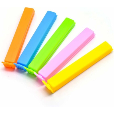 5 pezzi Pinze Food Bag Food Chiusura Clip Chiusura sacchetto di plastica Clip Cucina Multicolor Food Seal clip e tacco da snack, colore casuale