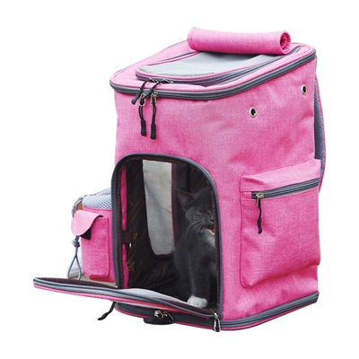 Borsa da trasporto per cani cat, zaino per trasporto per animali domestici Viaggio traspirante e pieghevole uscita portatore (43 x 29 x 26 cm, rosa)