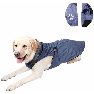 Abbigliamento autunno e inverno Pet Giacca da cani reversibile impermeabile Golden Retriever Dog Abbigliamento Autunno e inverno Abbigliamento Blu XL-