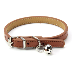 Collana in pelle per gatti e cuccioli, regolabile 20 cm-27cm cm-marrone en oferta