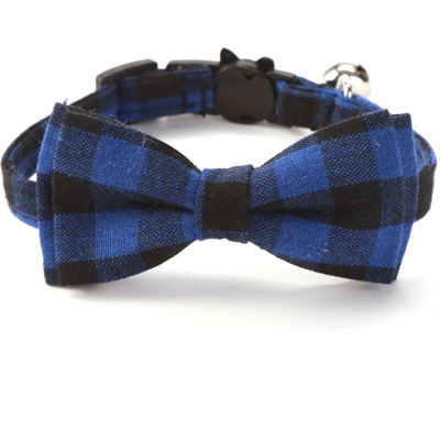 Collana di cat Bowknot Collana Cat Security BOCKKNOT Collana rimovibile per piastrelle per animali domestici (blu nero