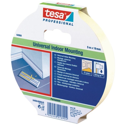 64958-00019-05 Nastro di montaggio biadesivo Bianco (L x L) 1.5 m x 19 mm 1 pz. - Tesa
