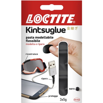 KINTSUGLUE LOCTITE PASTA MODELLABILE FLESSIBILE BIANCA O NERA 3X5gr | Bianco