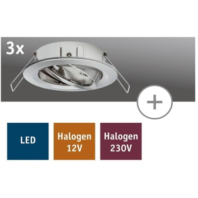 93645 2Easy Einbauring Nova Einbaurahmen 3er Se rund Eisen Spot schwenkbar Einbauleuchte ohne Fassung und Leuchtmittel Max. 3x50W da Incasso, Ferro